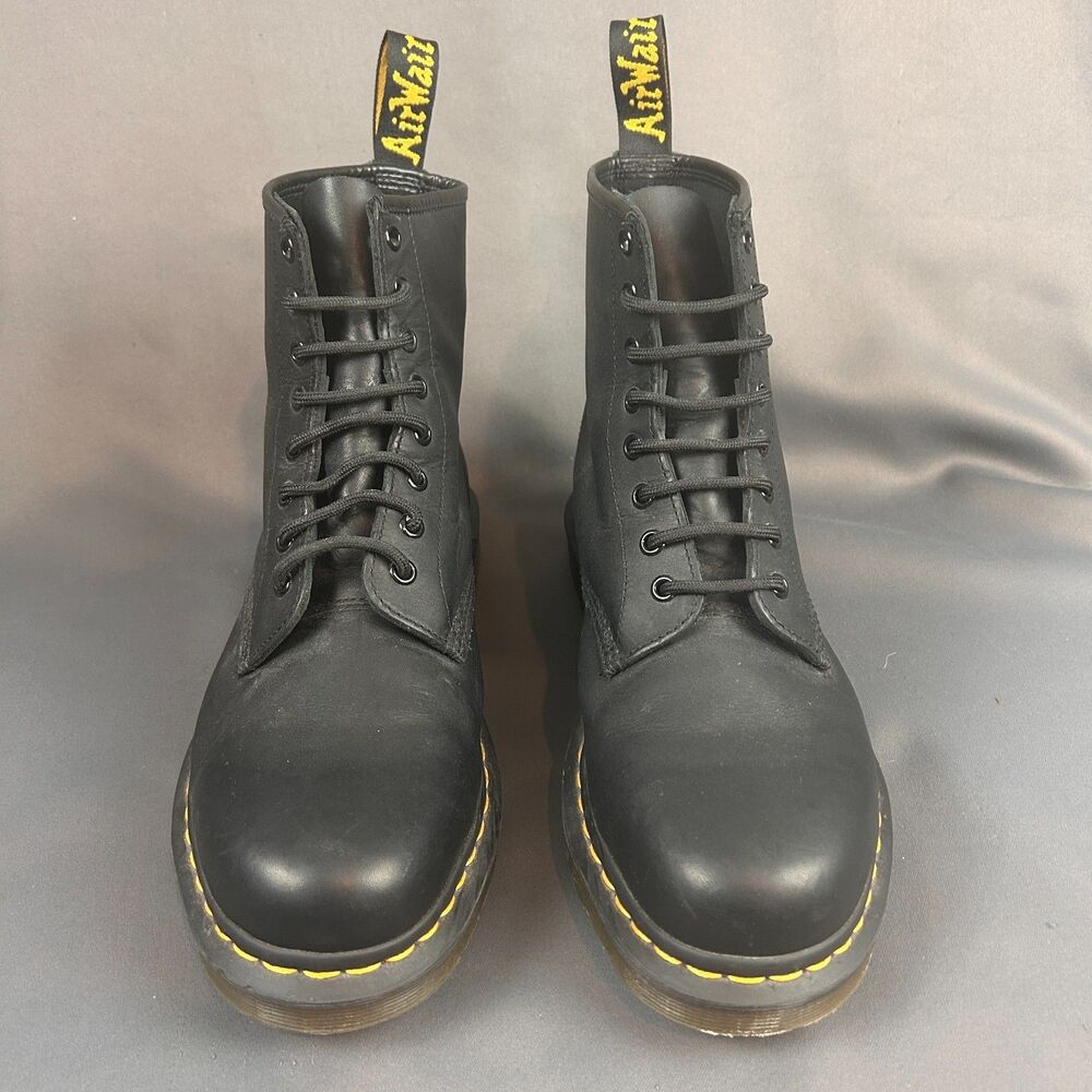 Dr. Doc Martens Boots Mens Size 10 Black 1460 E Eye Lace Up Leather Combat